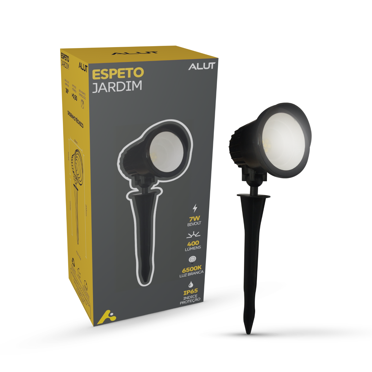 Luminaria Led Jardim Espeto 7W 6500k Branco Frio a Prova D'Água Alut By Avant