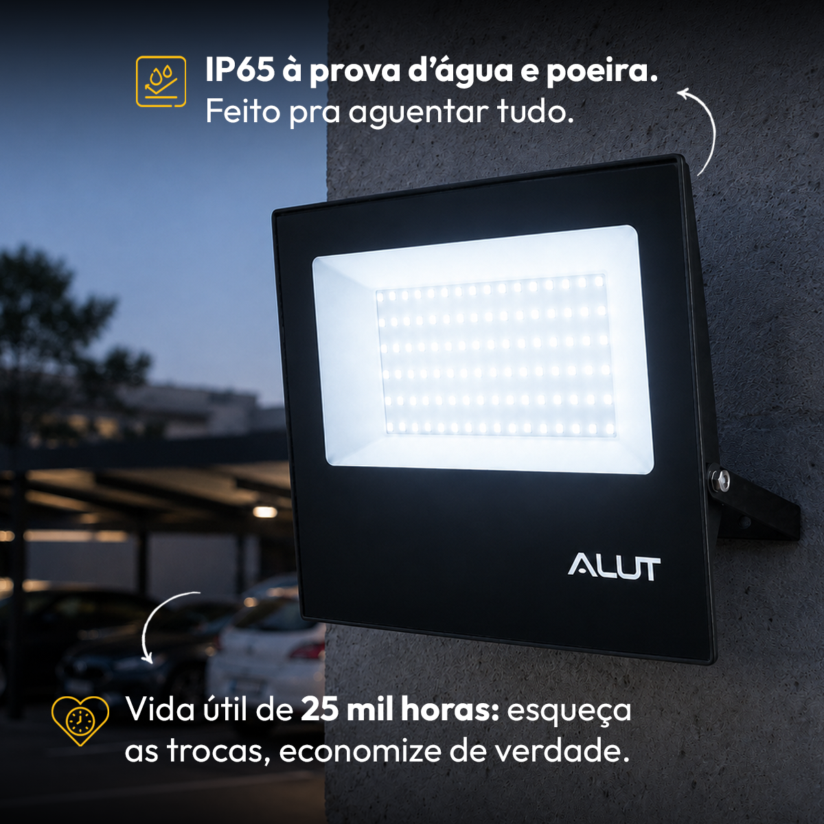 Refletor Led Slim 100w 6500k Branco Frio Bivolt IP65 Alut