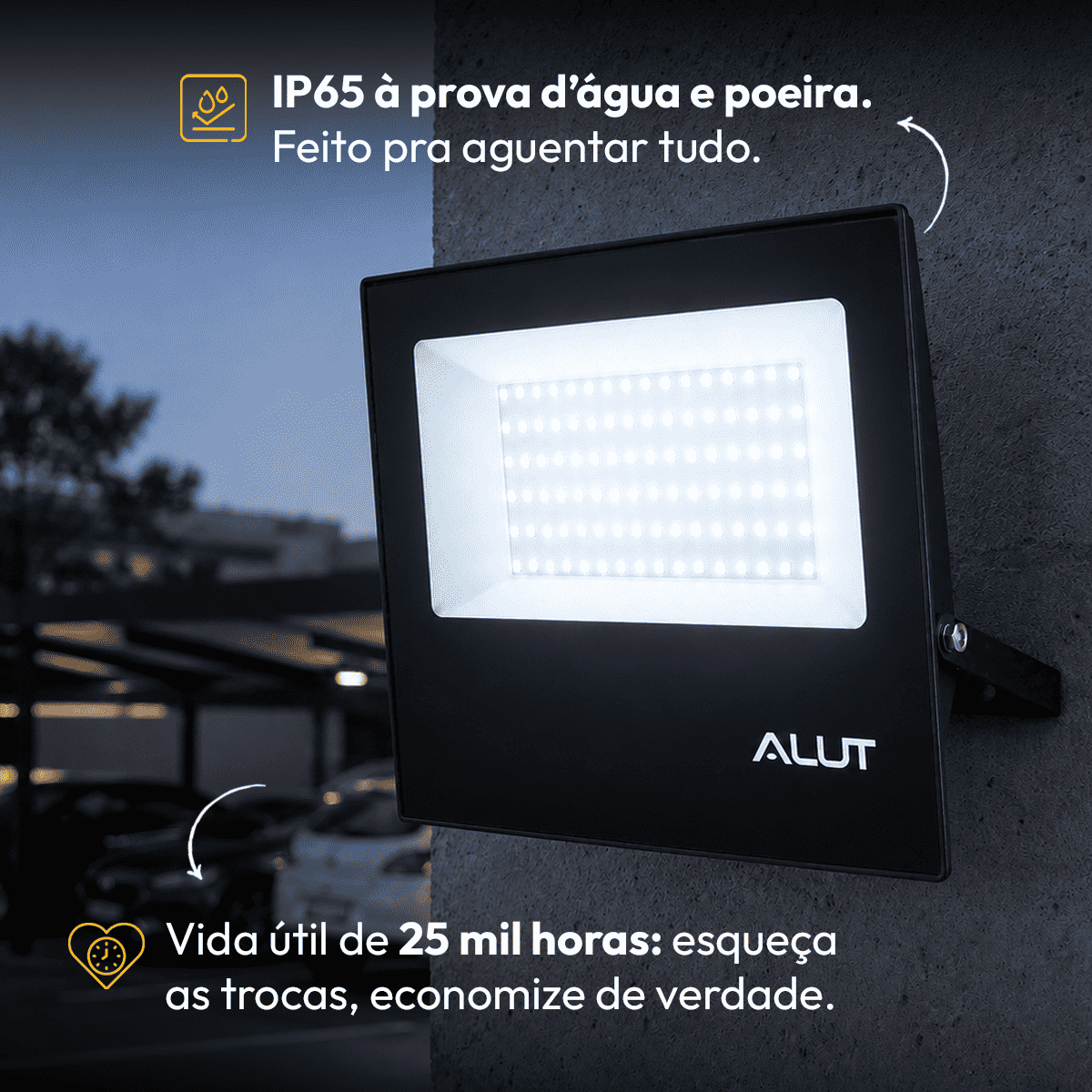 Refletor Led Slim 100w 6500k Branco Frio Bivolt IP65 Alut
