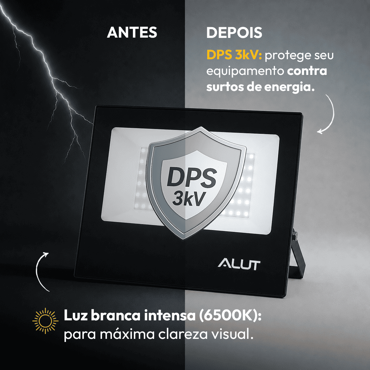 Refletor Led Slim 100w 6500k Branco Frio Bivolt IP65 Alut