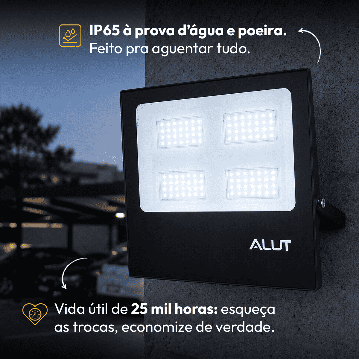Refletor Led Slim 200w 6500k Branco Frio Bivolt IP65 Alut