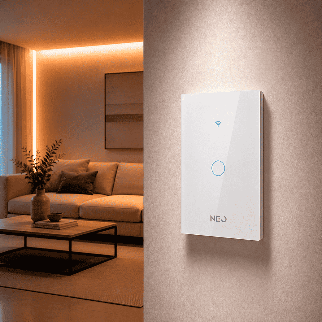 Interruptor Inteligente Wifi 1 Botão 4x2 Bivolt Branco Neo - NEO Avant