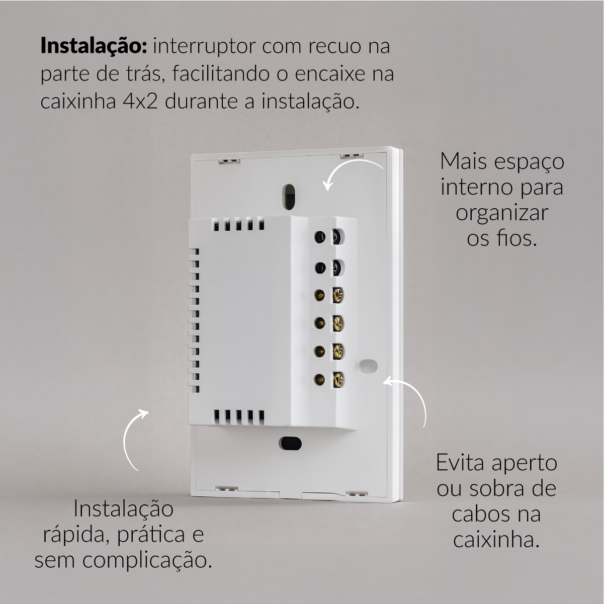 Interruptor Inteligente Wifi 2 Botões 4x2 Bivolt Preto Neo