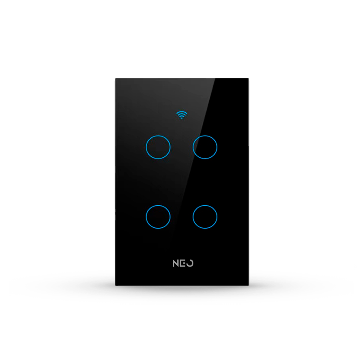 Interruptor Inteligente Wifi 4 Botões 4x2 Bivolt Preto Neo