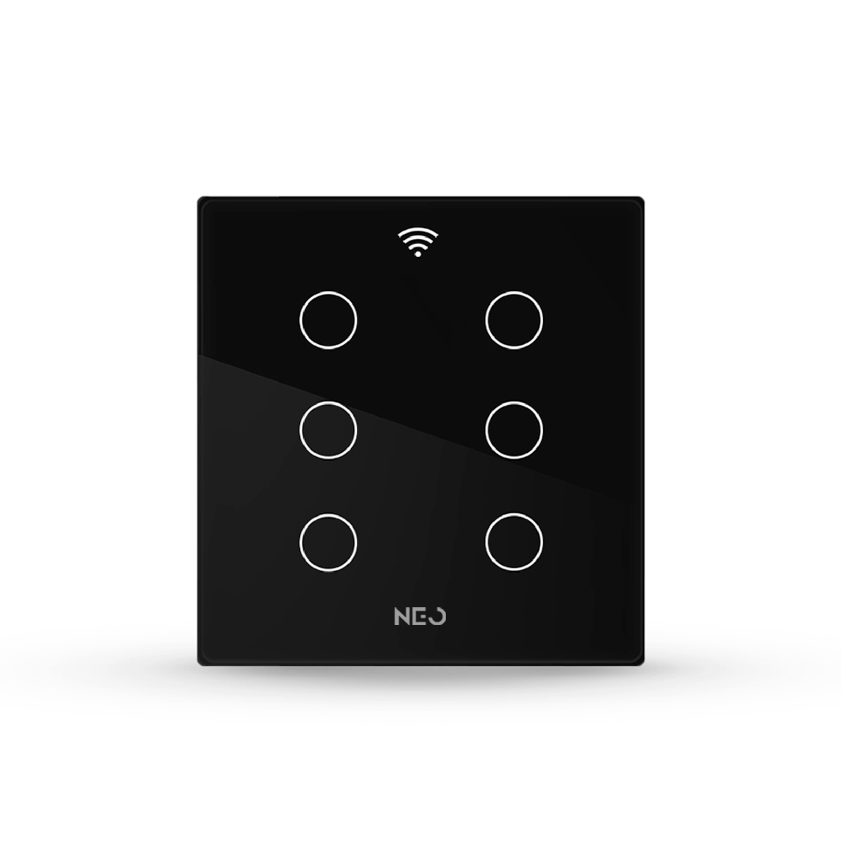 Interruptor Inteligente Wifi 6 Botões 4x4 Bivolt Preto Neo