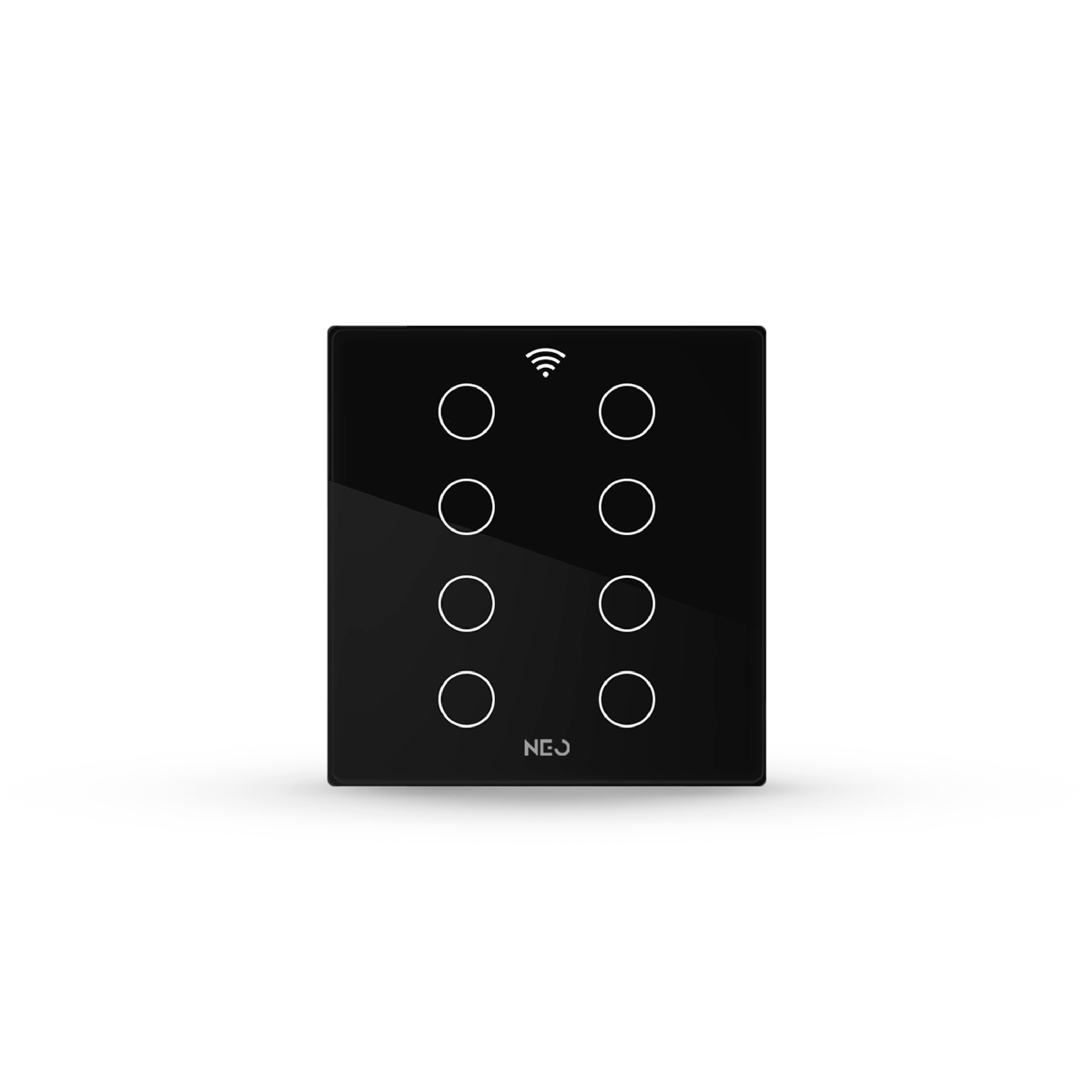 Interruptor Inteligente Wifi 8 Botões 4x4 Bivolt Preto Neo