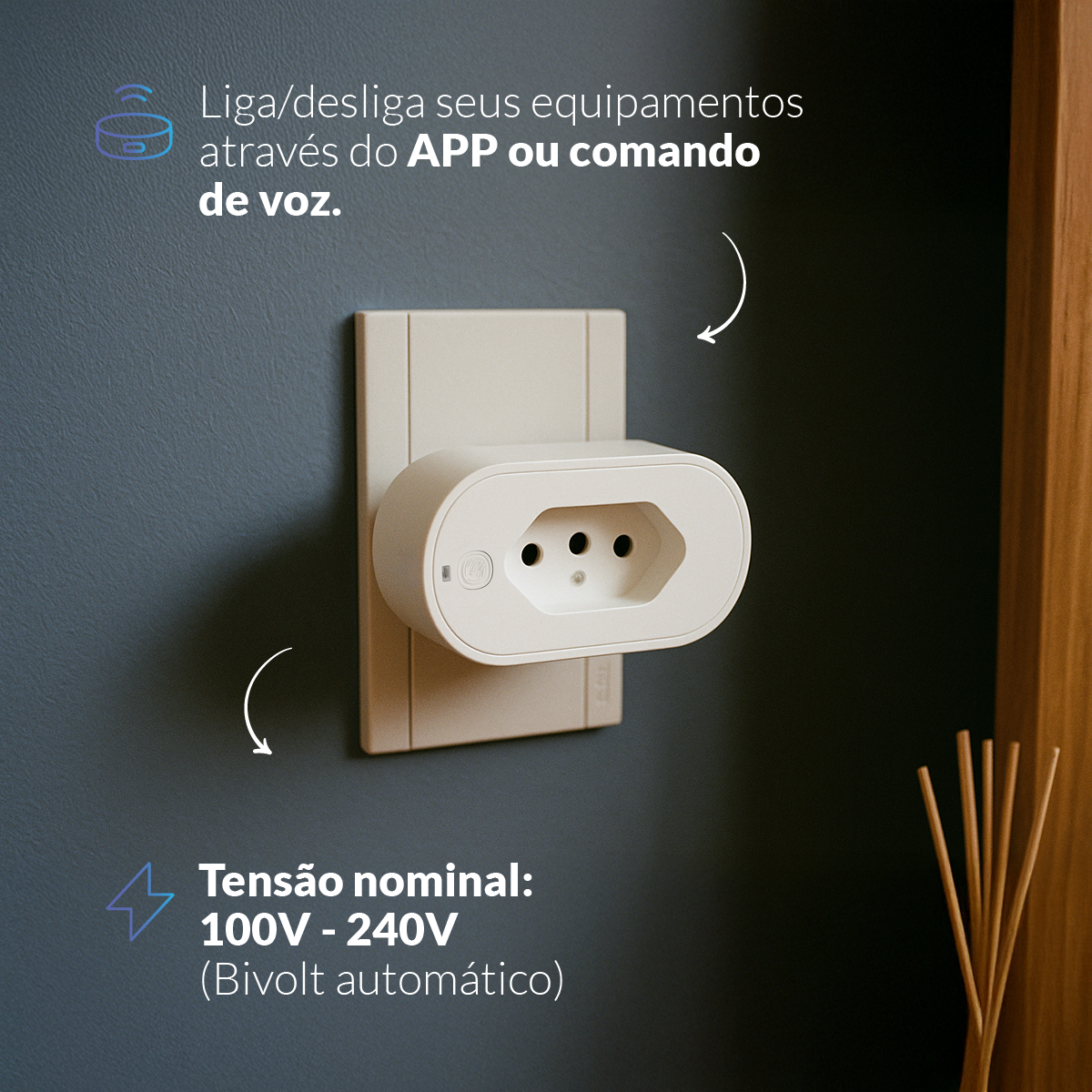 Tomada Inteligente Wi-fi 10A Bivolt Branca Neo Avant