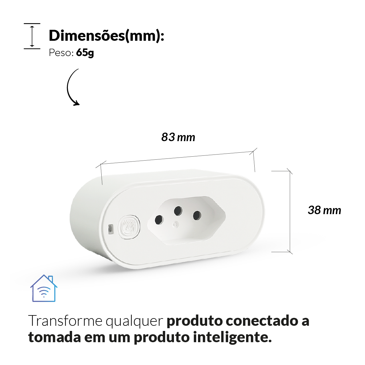 Tomada Inteligente Wi-fi 10A Bivolt Branca Neo Avant
