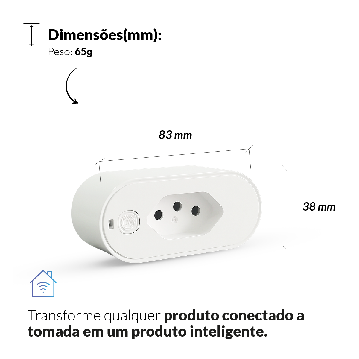 Tomada Inteligente Wifi 20A Bivolt Branca Neo