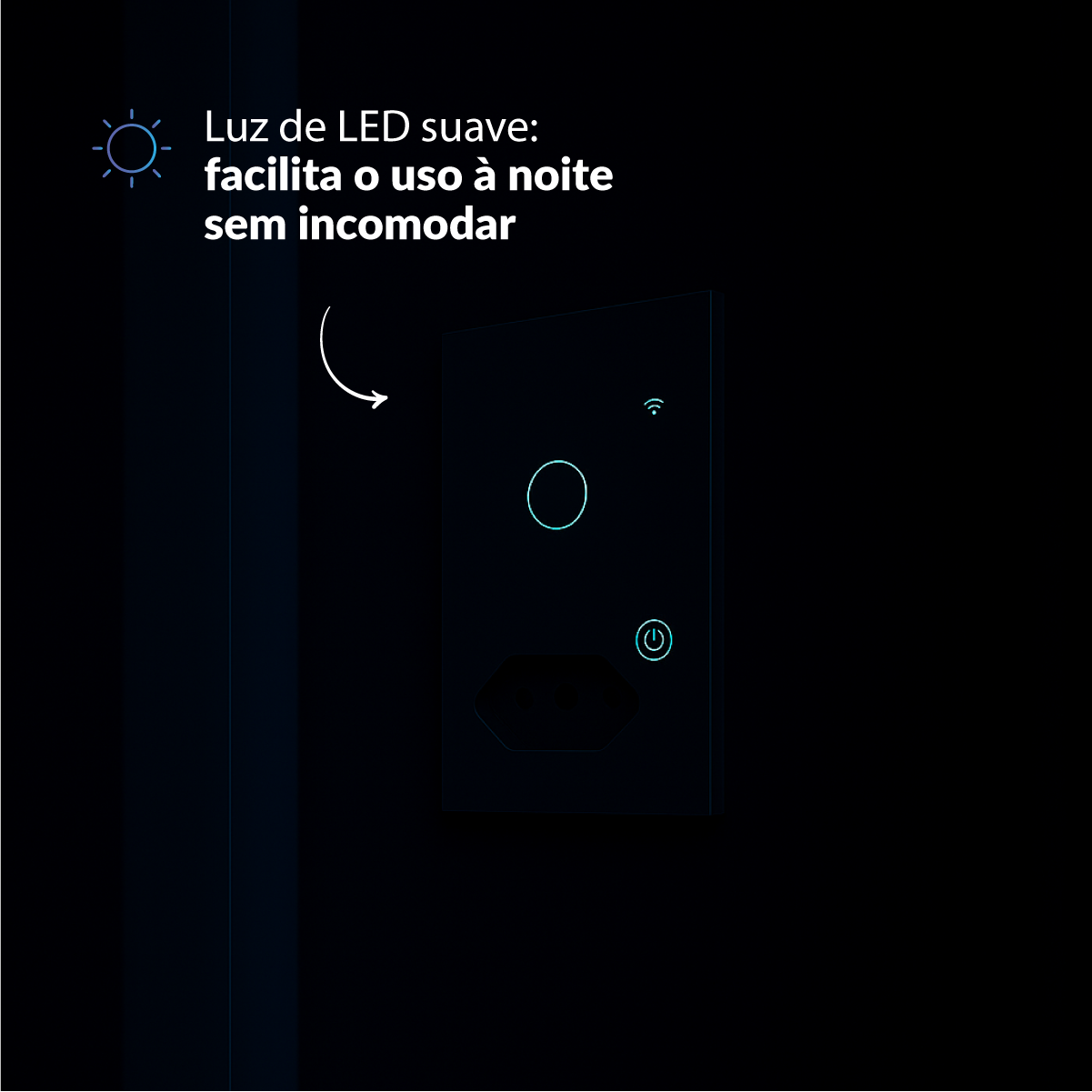 Interruptor Inteligente Smart Wi-Fi 1 Botão com Tomada 4x2 Bivolt Branco Neo Avant