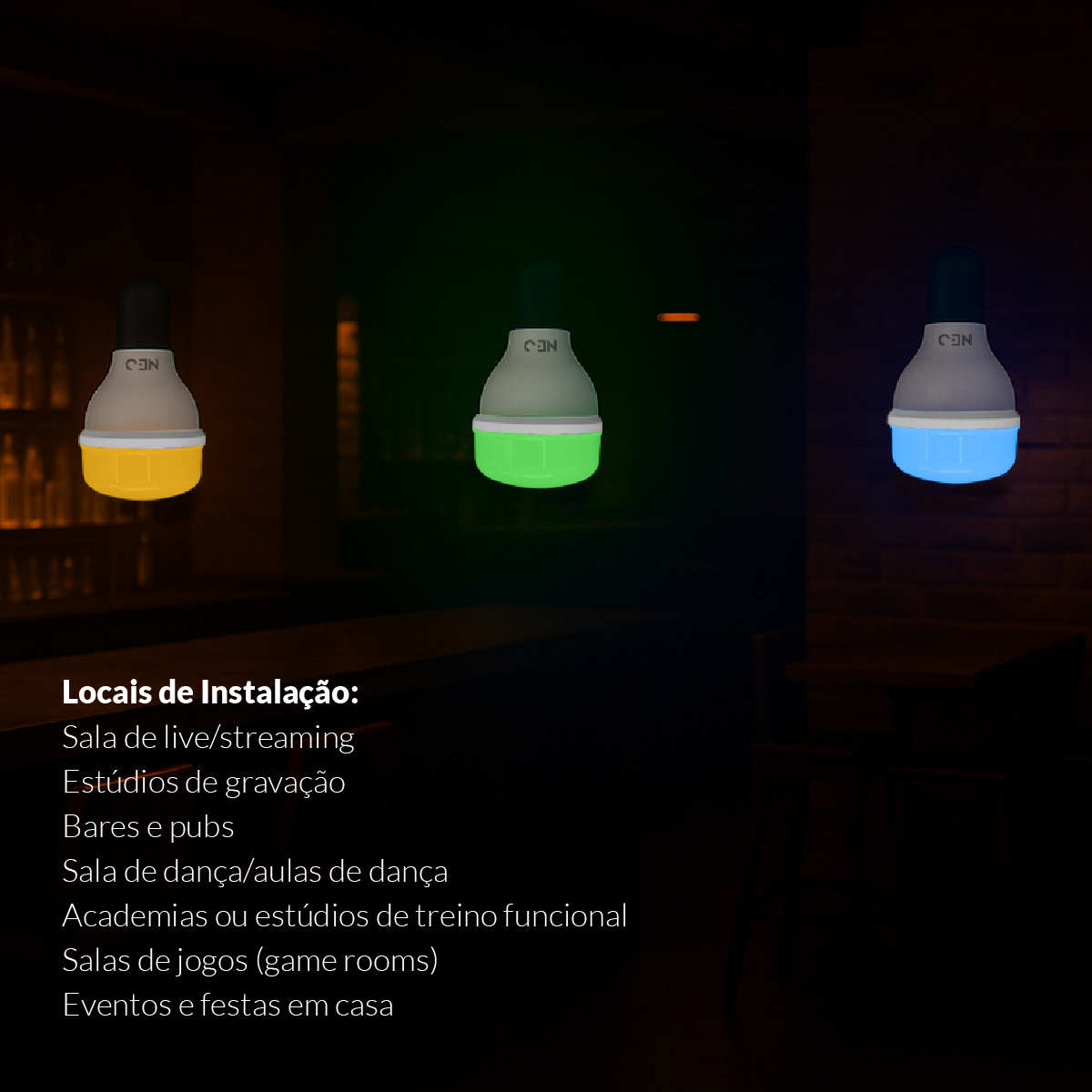 Lâmpada Led Inteligente Wifi Bulbo HP 20W RGB Colorido E27 Neo