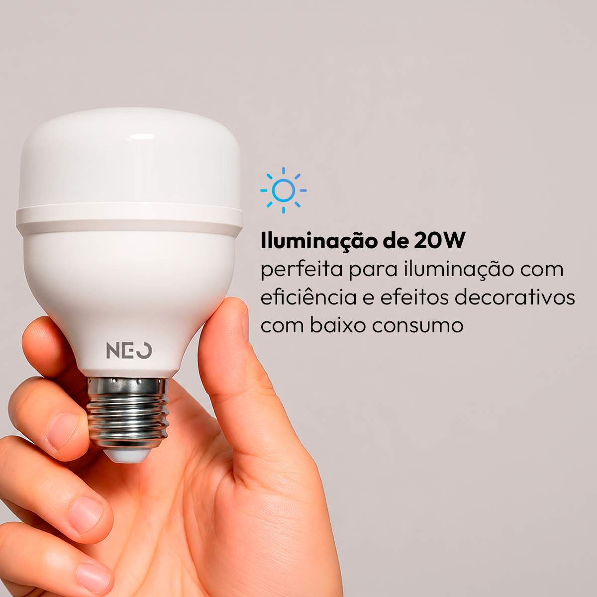 Lâmpada Led Inteligente Wifi Bulbo HP 20W RGB Colorido E27 Neo