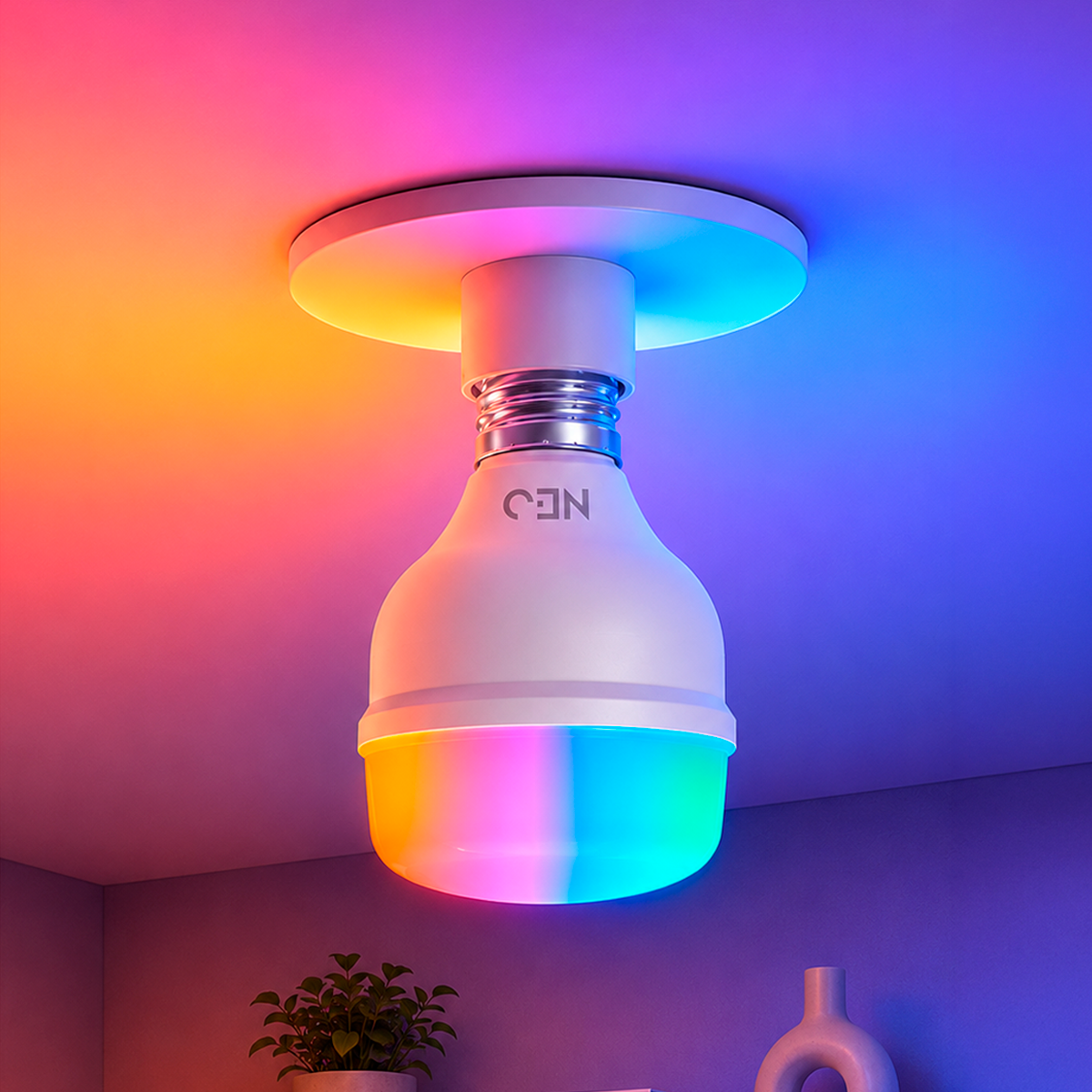 Lâmpada Led Inteligente Wifi Bulbo HP 20W RGB Colorido E27 Neo