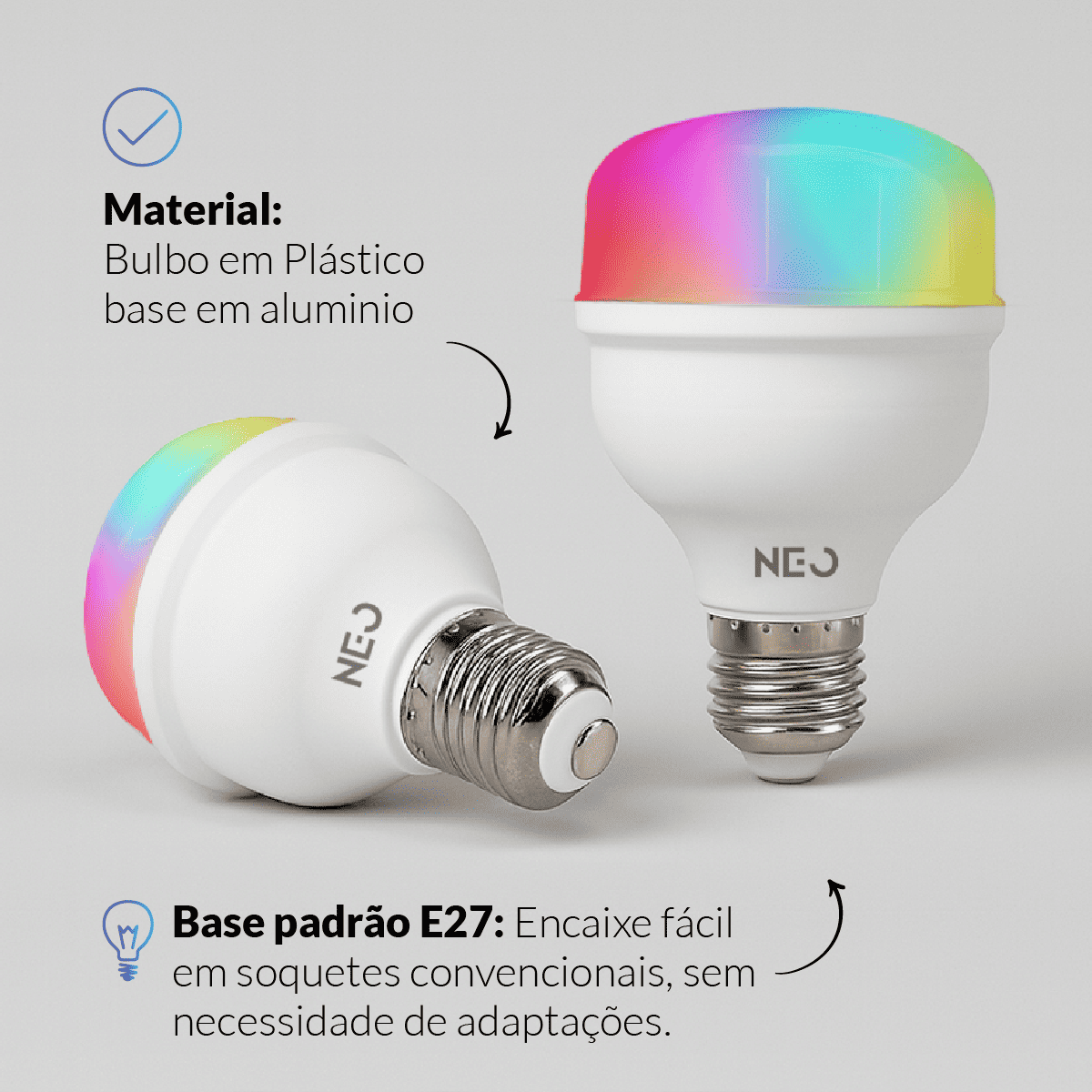 Lâmpada Led Inteligente Wifi Bulbo HP 30W RGB Colorido E27 Neo - NEO Avant