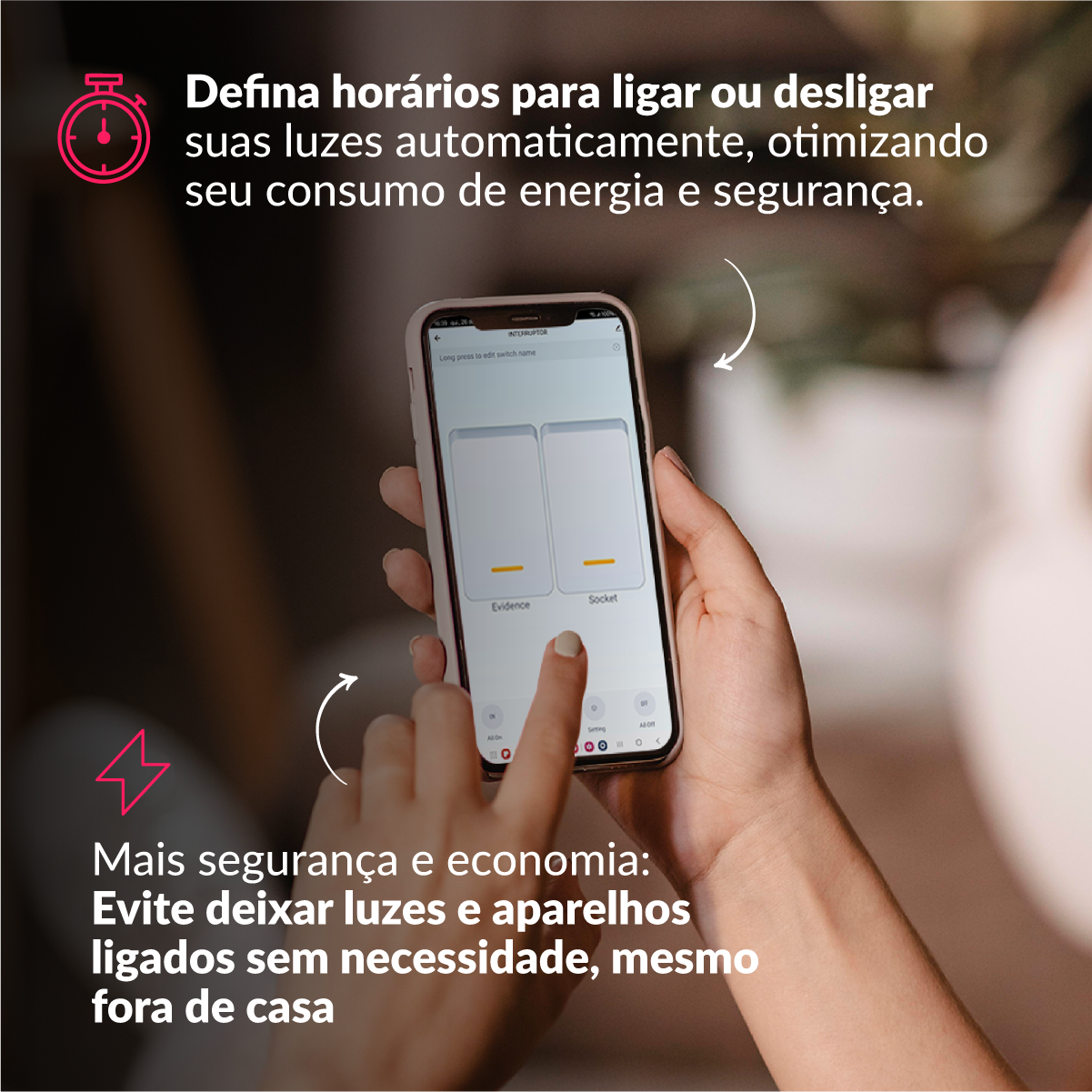 Interruptor Inteligente Zigbee 2 Botões Com Tomada 4x2 Bivolt Branco Neo Avant