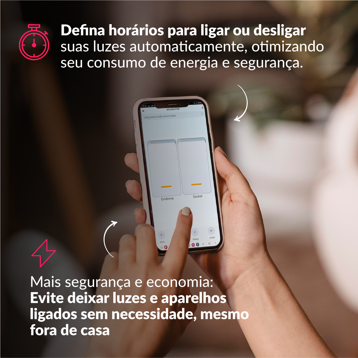 Interruptor Inteligente Zigbee 2 Botões Com Tomada 4x2 Bivolt Preto Neo Avant