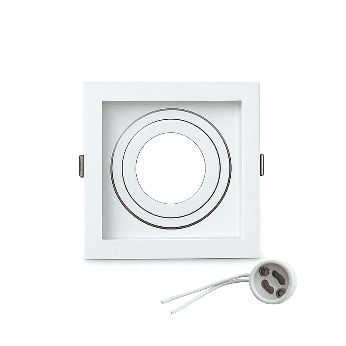 Spot Led Recuado Embutir Gu10/MR16 Uno Quadrado Branco Policarbonato Alut - NEO Avant