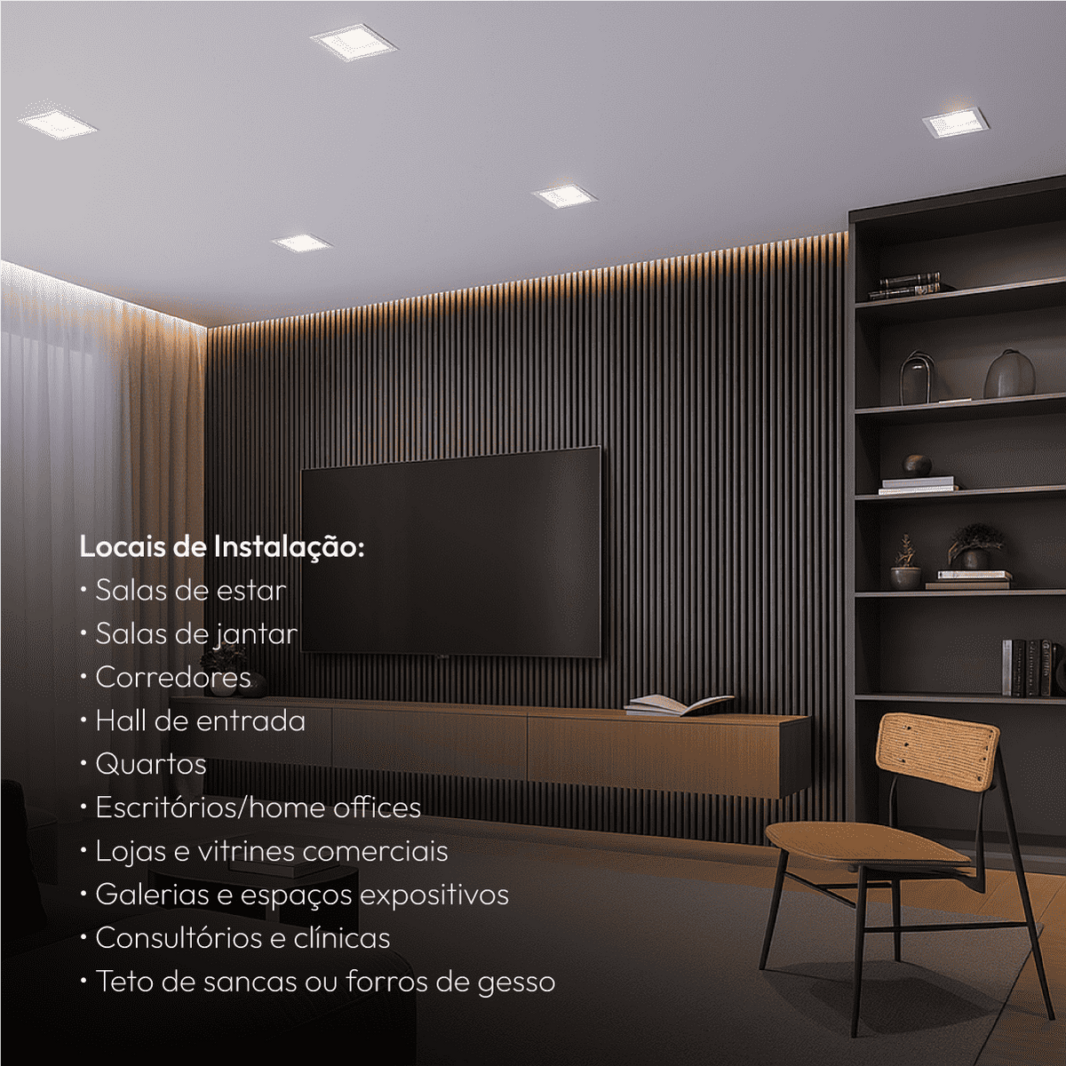 Spot Led Recuado Embutir Gu10/MR16 Uno Quadrado Branco Policarbonato Alut - NEO Avant