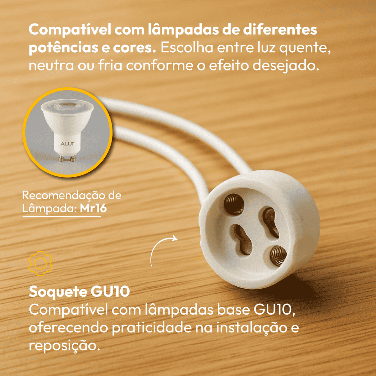 Spot Led Recuado Embutir Gu10/MR16 Uno Quadrado Branco Policarbonato Alut - NEO Avant