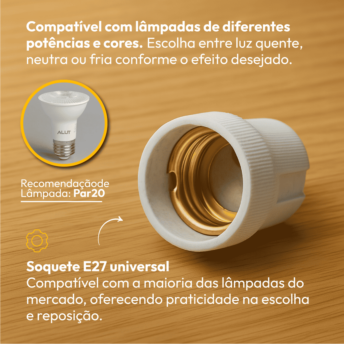 Spot Led Recuado Embutir E27 Par20 Quadrado Branco Policarbonato Alut - NEO Avant