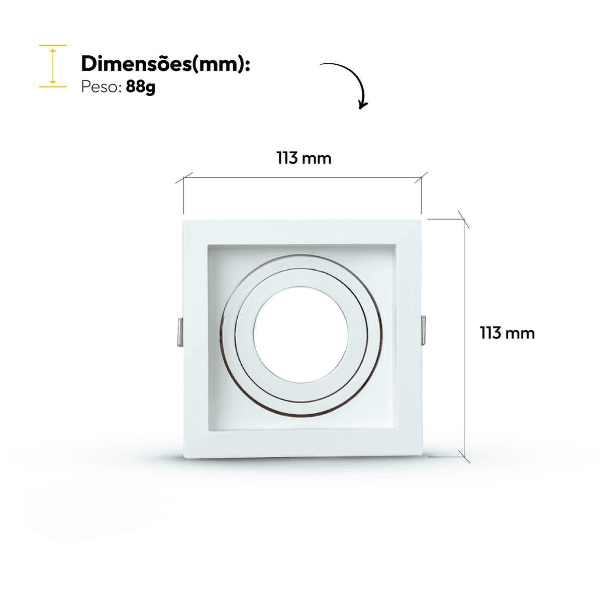 Spot Led Recuado Embutir E27 Par20 Quadrado Branco Policarbonato Alut - NEO Avant