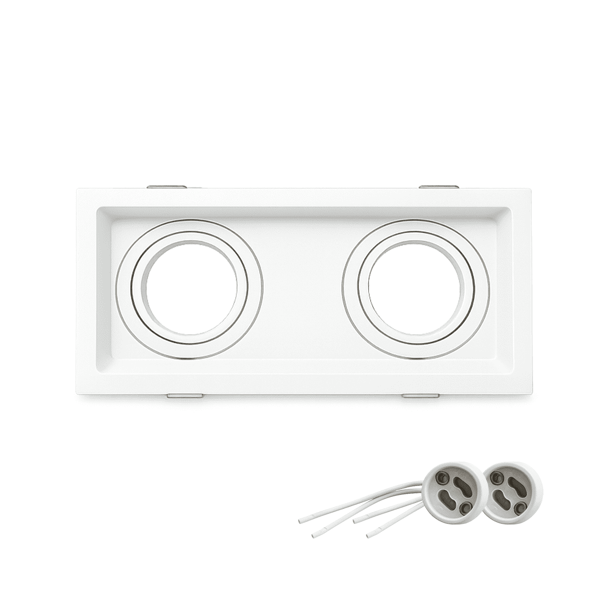 Spot Led Recuado Embutir Gu10/MR16 Duo Quadrado Branco Policarbonato Alut - NEO Avant