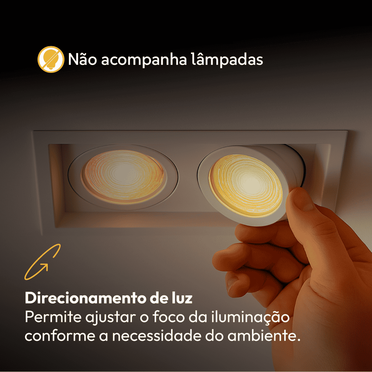 Spot Led Recuado Embutir Gu10/MR16 Duo Quadrado Branco Policarbonato Alut - NEO Avant