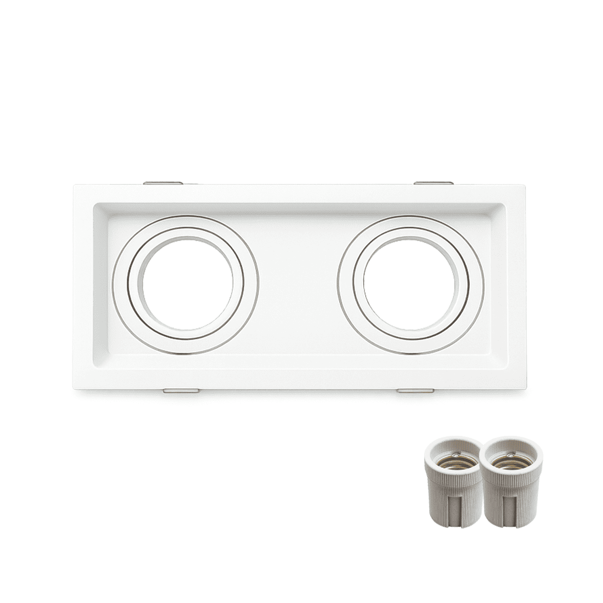 Spot Led Recuado Duo Embutir E27 Par20 Quadrado Branco Policarbonato Alut - NEO Avant