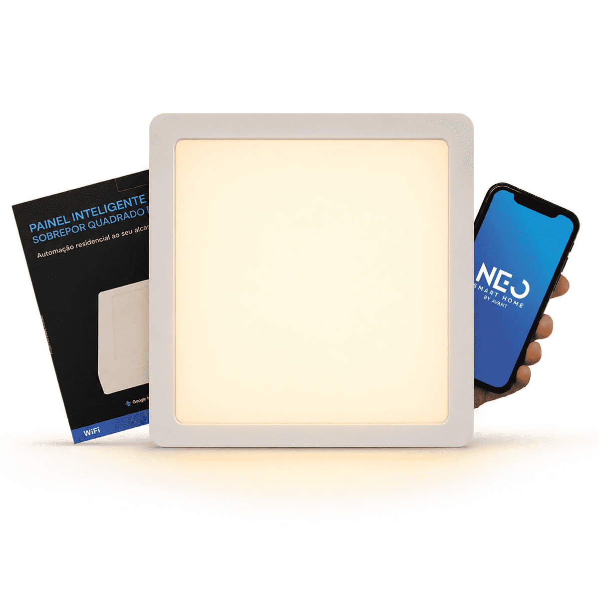 Painel LED Plafon Inteligente de Sobrepor Quadrado 24W Dimerizável 30cm Bivolt Neo - NEO Avant