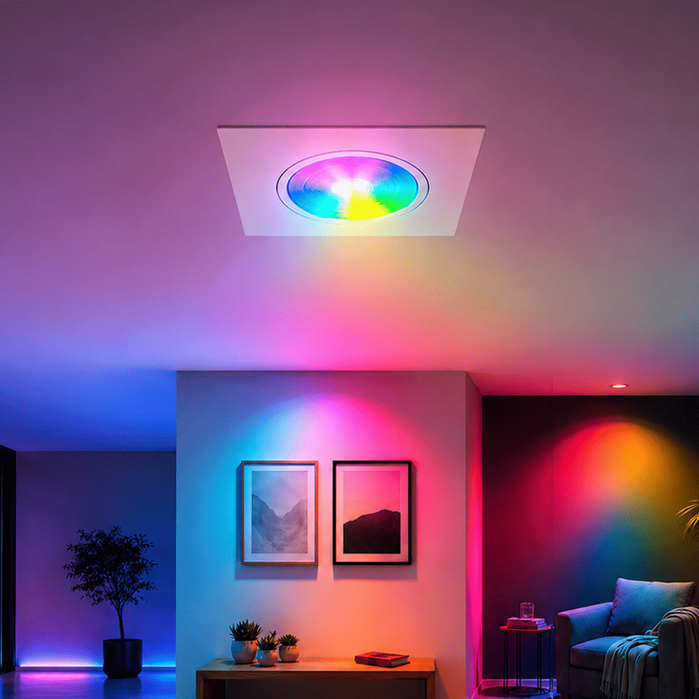 Spot Led Inteligente Wifi Embutir 5w RGB Bivolt Quadrado Branco Neo - NEO Avant