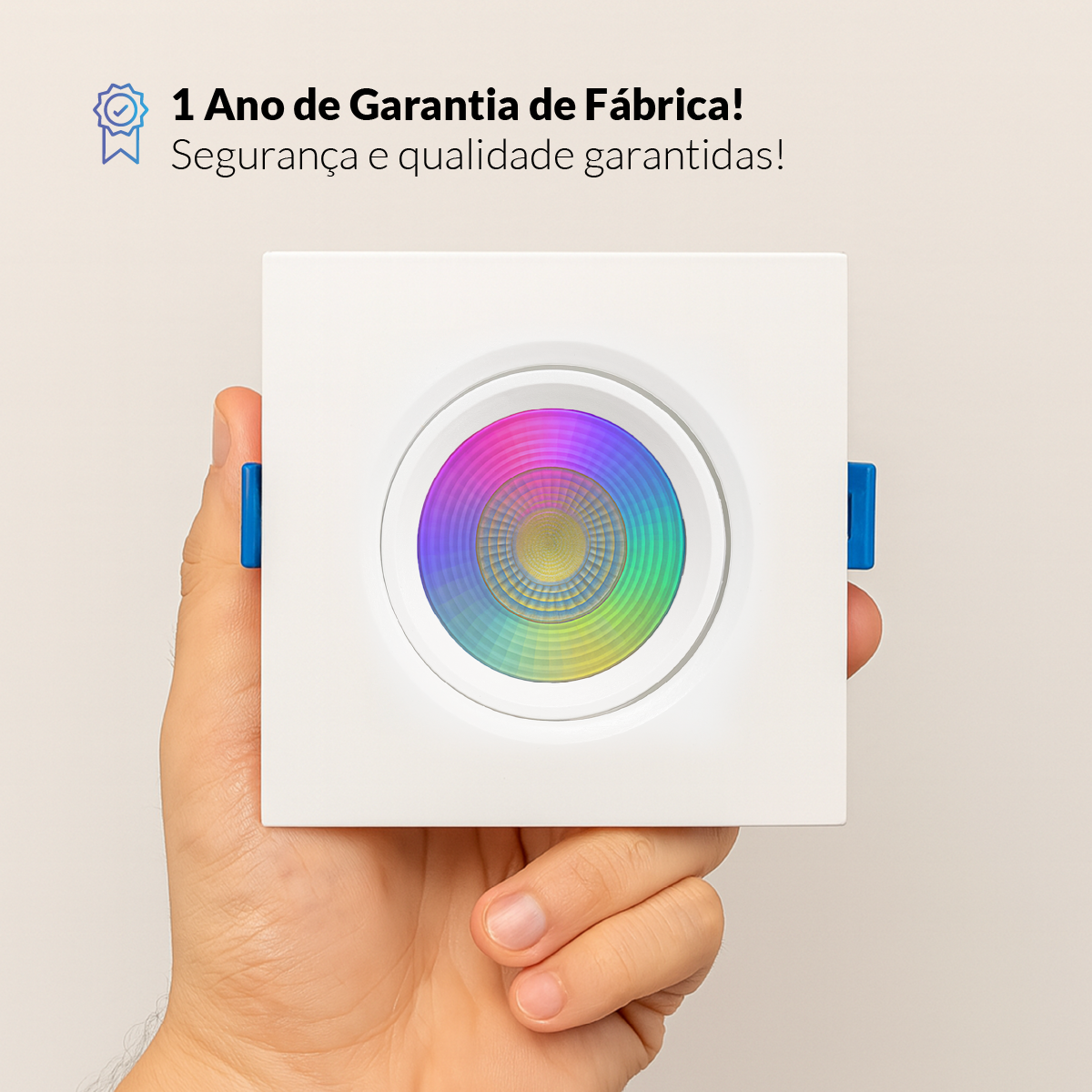 Spot Led Smart Wi-fi 2.4 GHz Embutir 5w RGB Bivolt Quadrado Branco Neo Avant