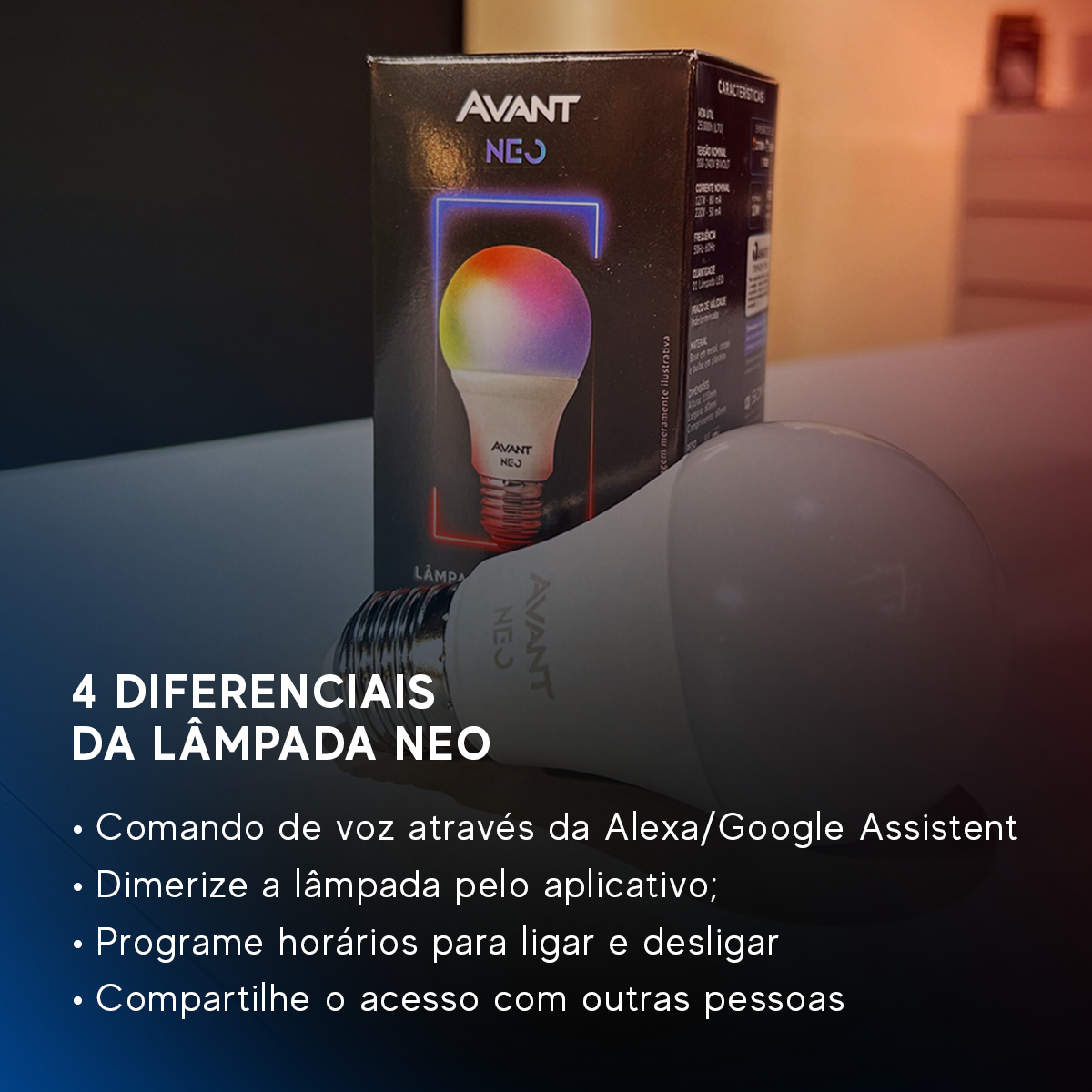 Lâmpada Led Pera Inteligente Wi-fi 2.4 GHz 15w RGB E27 Bivolt Neo Avant