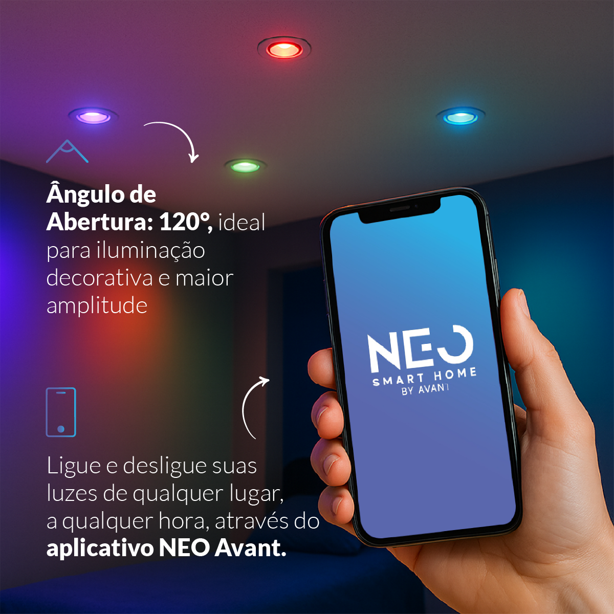 Lâmpada Led Par20 Inteligente Wifi 2.4 GHz 7w 2700K/6500K RGB E27 Branco Neo Avant