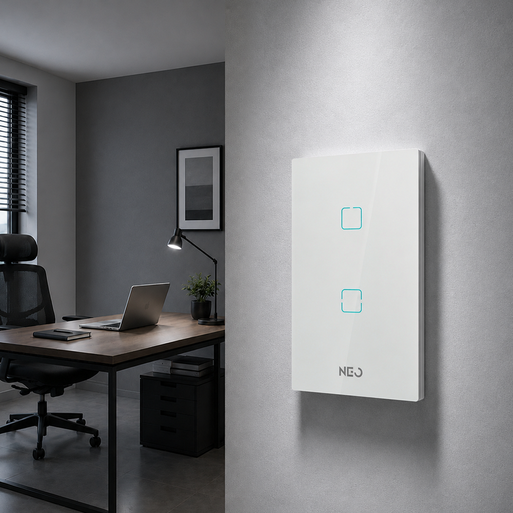 Interruptor Inteligente Zigbee 2 Botões 4x2 Bivolt Branco Neo