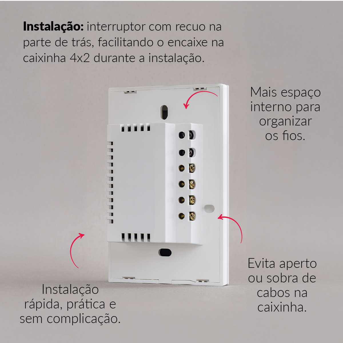 Interruptor Inteligente Zigbee 3 Botões 4x2 Bivolt Branco Neo