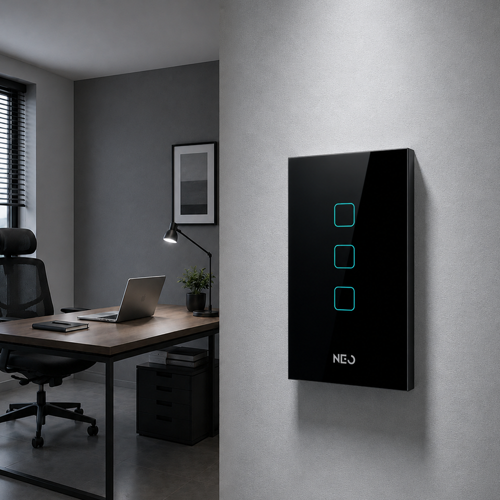 Interruptor Inteligente Zigbee 3 Botões 4x2 Bivolt Preto Neo
