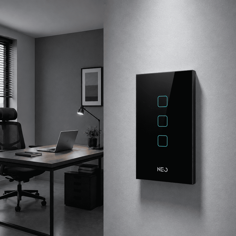 Interruptor Inteligente Zigbee 3 Botões 4x2 Bivolt Preto Neo - NEO Avant