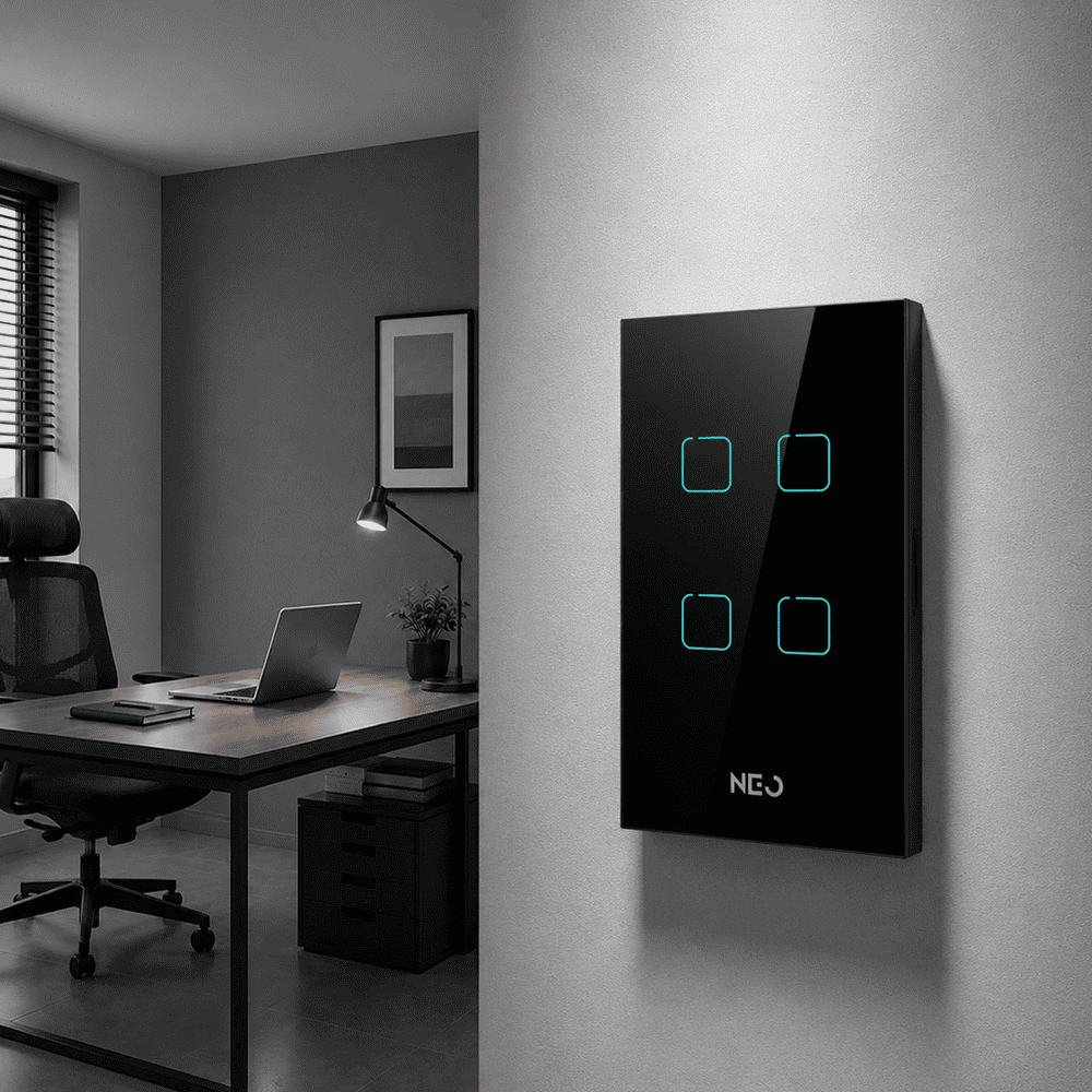 Interruptor Inteligente Zigbee 4 Botões 4x2 Bivolt Preto Neo - NEO Avant