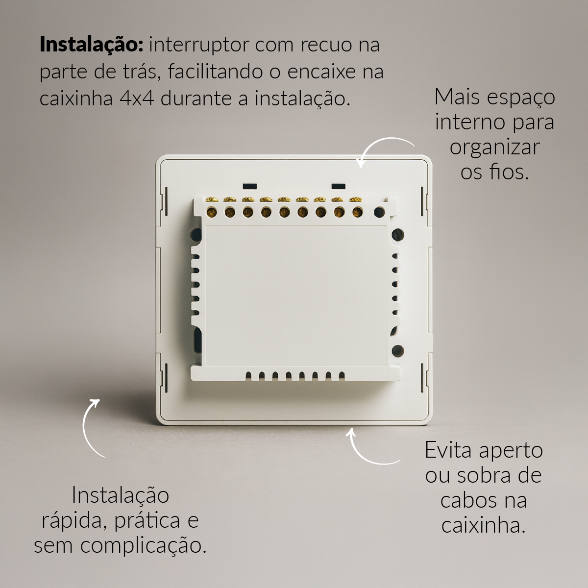 Interruptor Inteligente Zigbee 6 Botões 4x4 Bivolt Branco Neo Avant