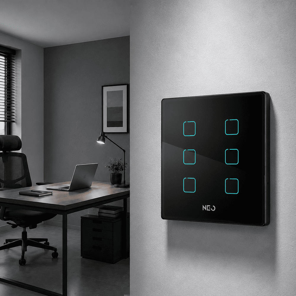 Interruptor Inteligente Zigbee 6 Botões 4x4 Bivolt Preto Neo - NEO Avant