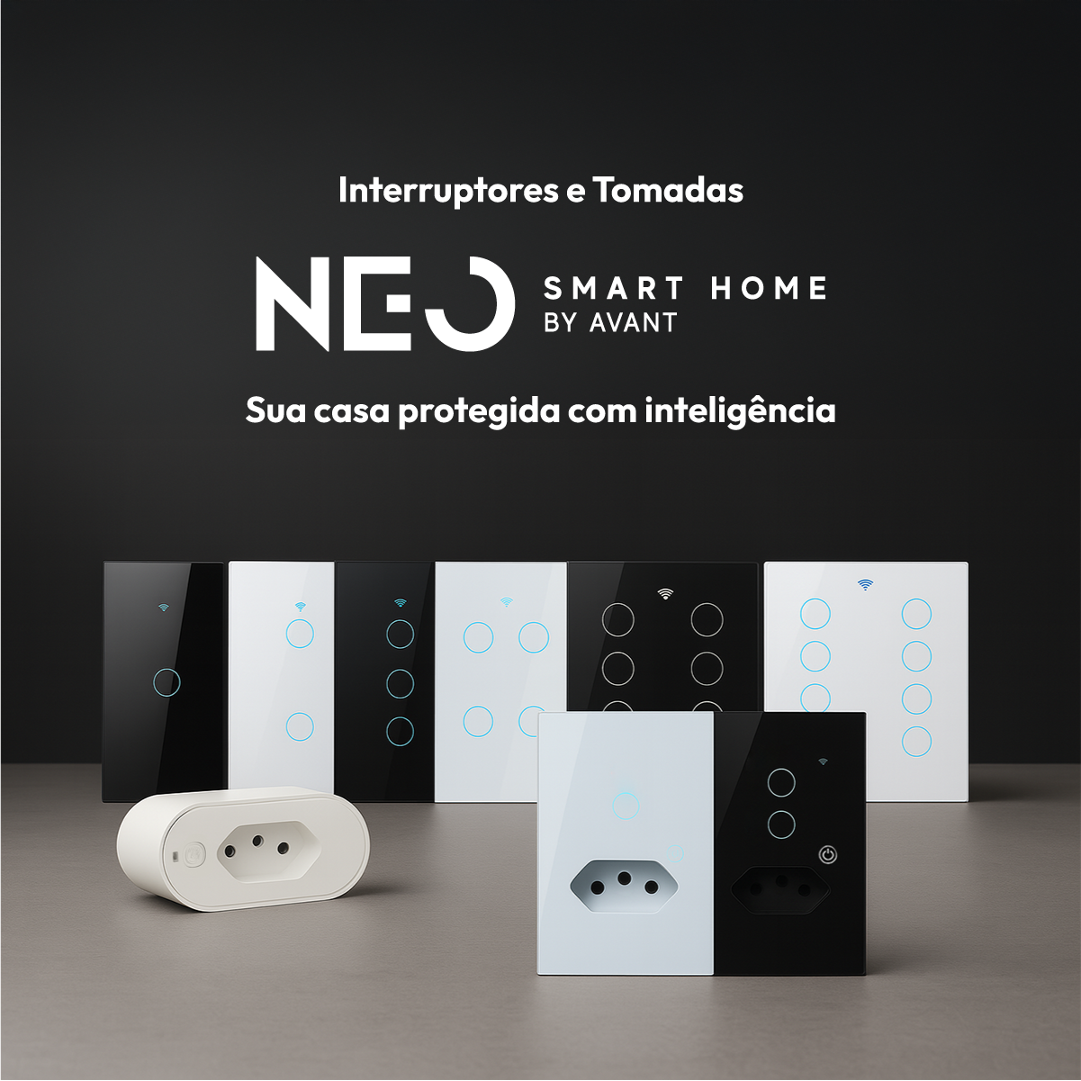 Interruptor Inteligente Zigbee 1 Botão Com Tomada 4x2 Bivolt Branco Neo Avant