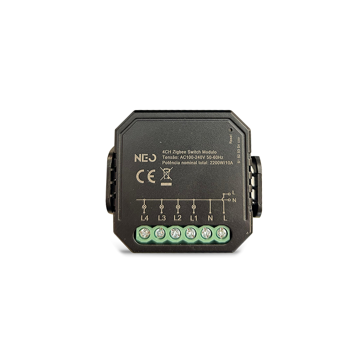 Mini Módulo Relé Interruptor Inteligente Zigbee 4 Canais 5A Neo