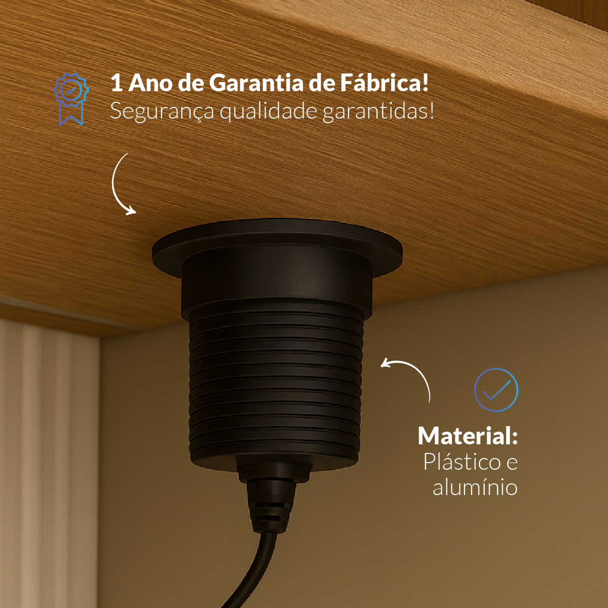Torre de Tomada Retrátil Preto 3 Tomadas Multiplug Elevor Bivolt