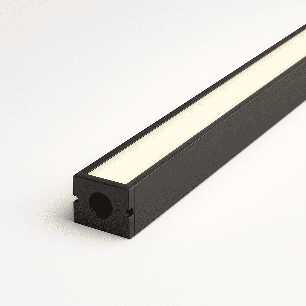 Perfil Led Barra 2m Slat 17x15mm Sobrepor Preto Alut - NEO Avant