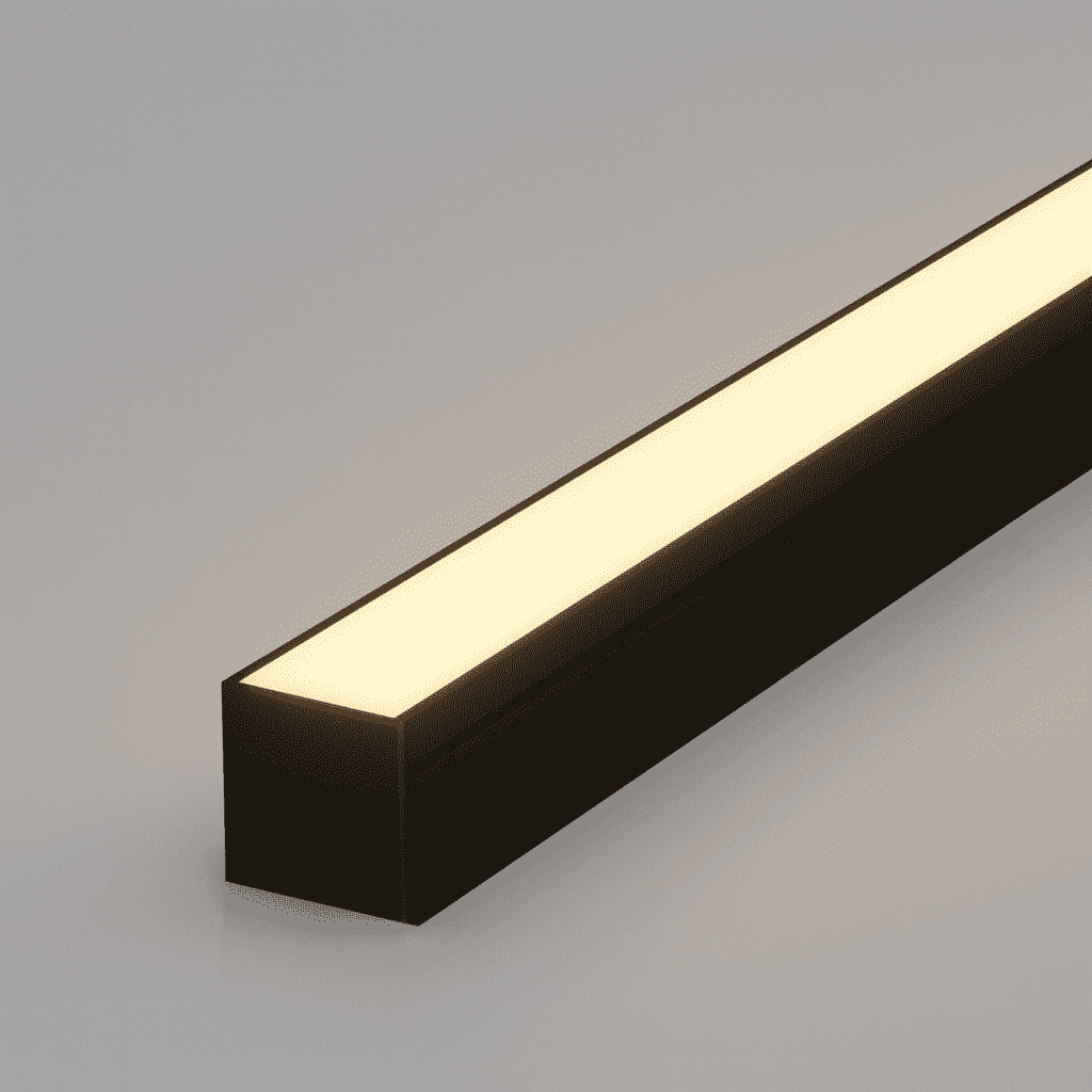 Perfil Led Barra 2m Slat 35x35mm Sobrepor Preto Alut - NEO Avant