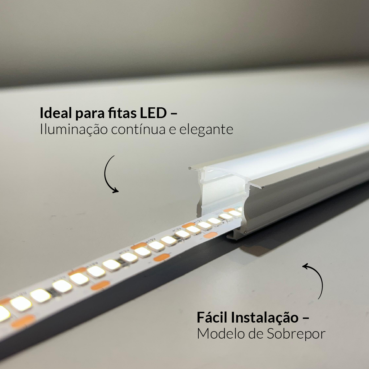 Perfil Led Barra 2m Inside 24x15mm Embutir Branco Alut