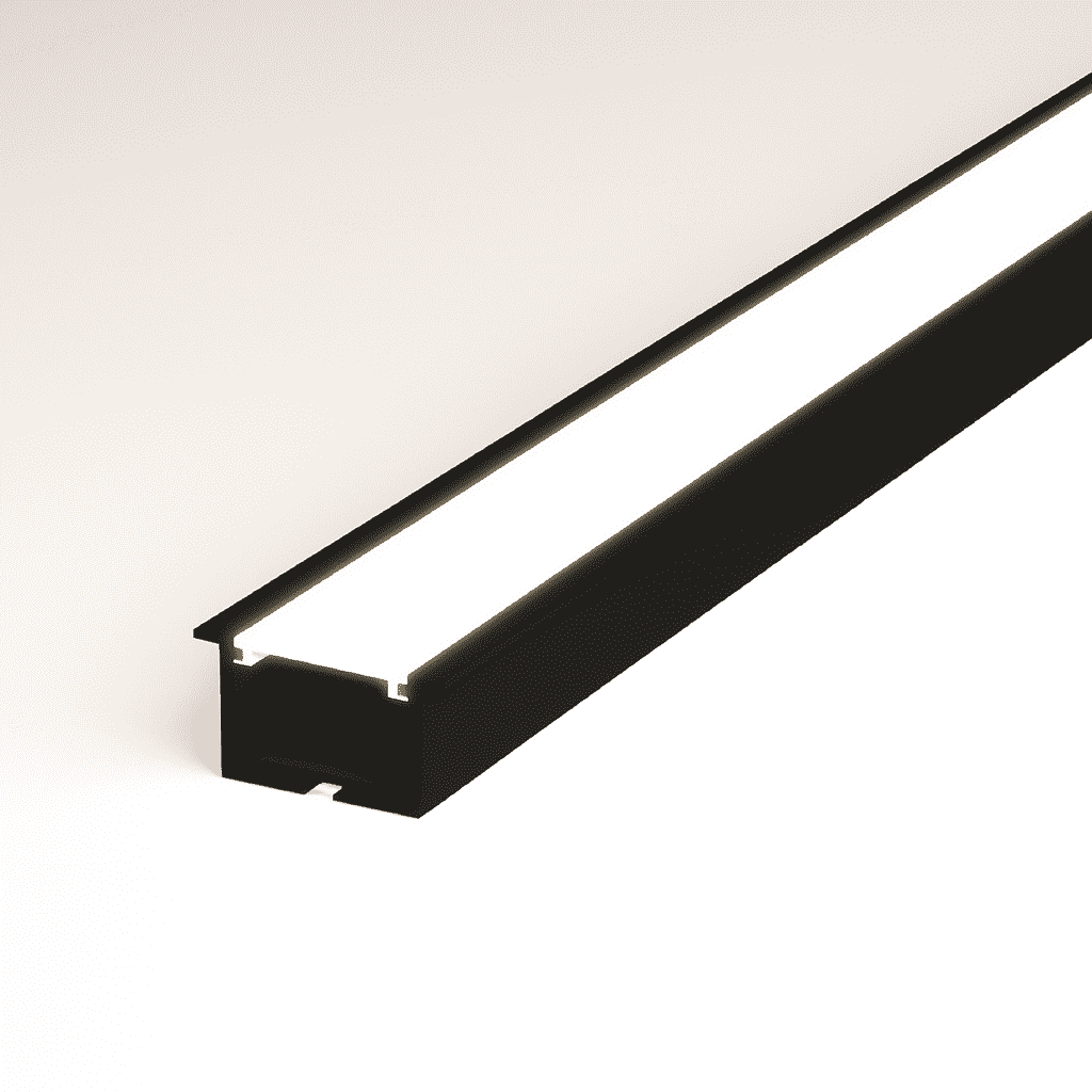 Perfil Led Barra 2m Inside 24x15mm Embutir Preto Alut - NEO Avant