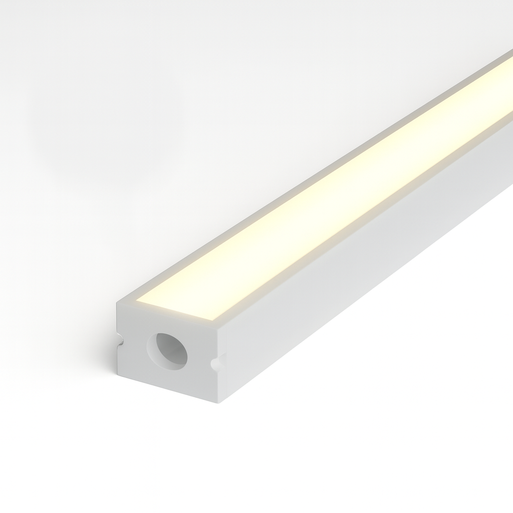 Perfil Led Barra 2m Slat 17x15mm Sobrepor Branco Alut