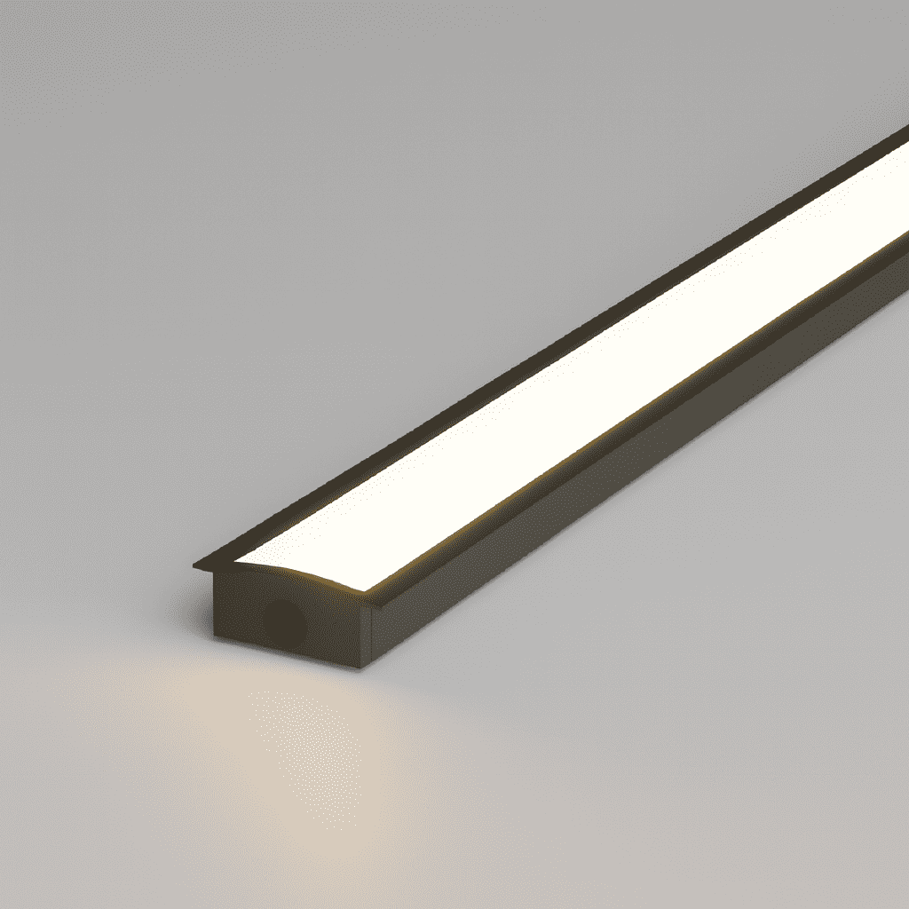 Perfil Led Barra 2m Inside 24x08mm Embutir Preto Alut - NEO Avant