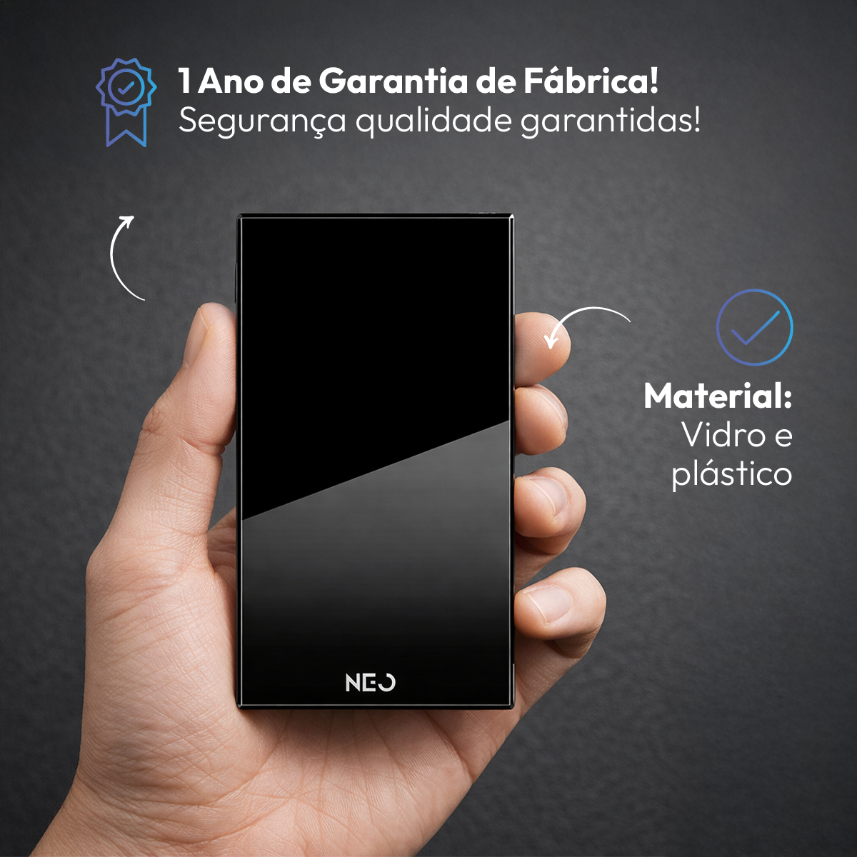 Placa Cega Espelho de Interruptor ou Tomada Liso 4X2 Preto Neo